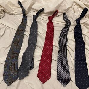 Fendi Hermes YSL Designer Tie Bundle
